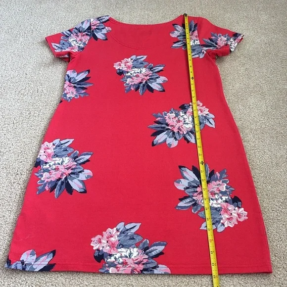 Pair of Joules Women’s Riviera Print Dresses - Floral Red & Blue Stripe Floral - Picture 10 of 11